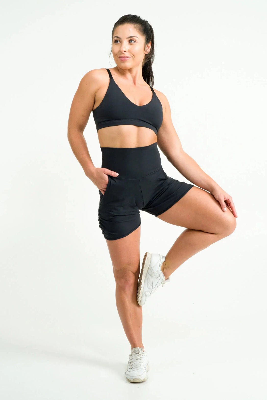 Soft To Touch Jogger Shorts W/ Pockets - Black-Activewear-Exoticathletica