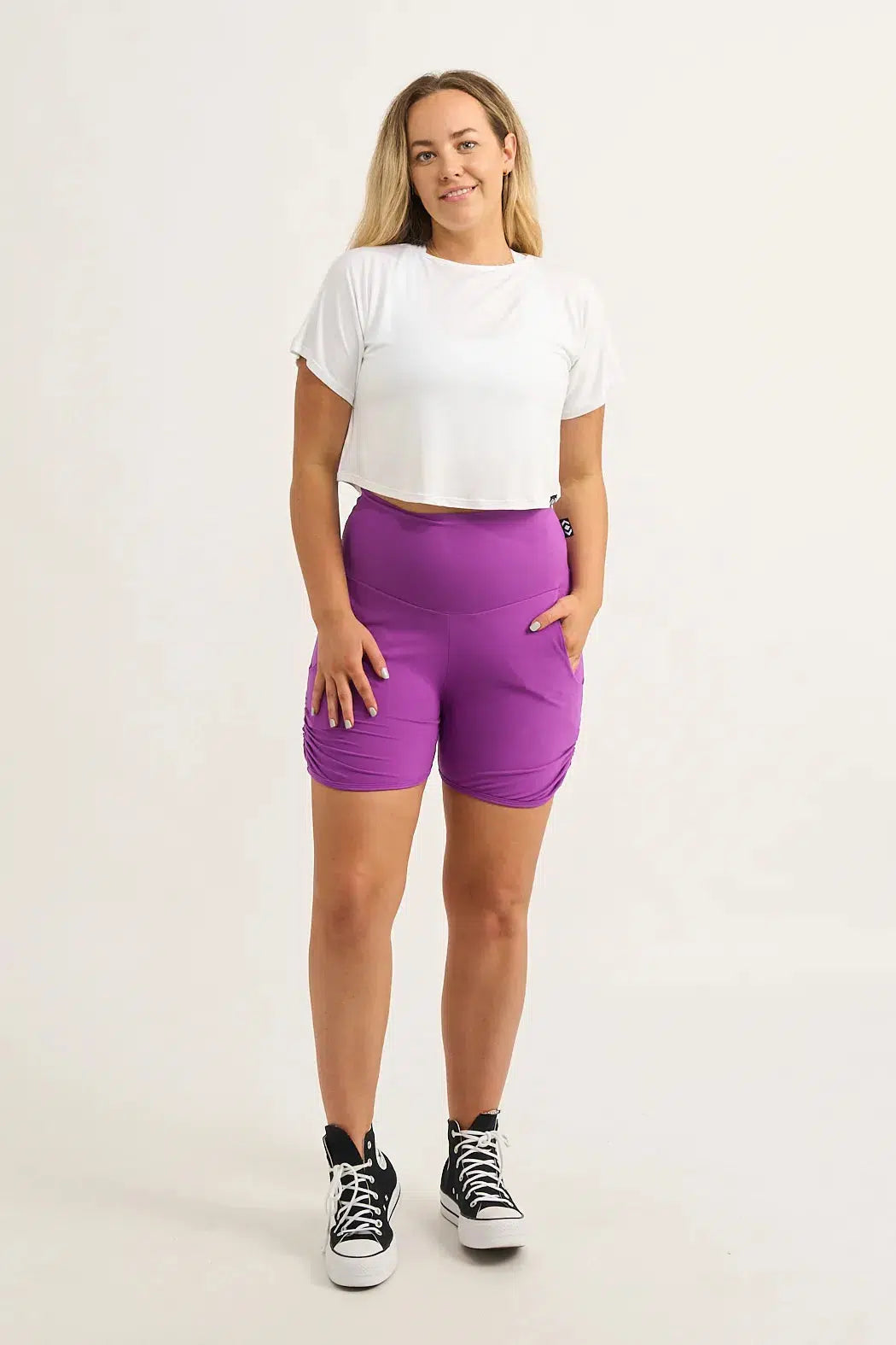 Soft To Touch Jogger Shorts W/ Pockets - Purple-9358328332411-Activewear-Exoticathletica