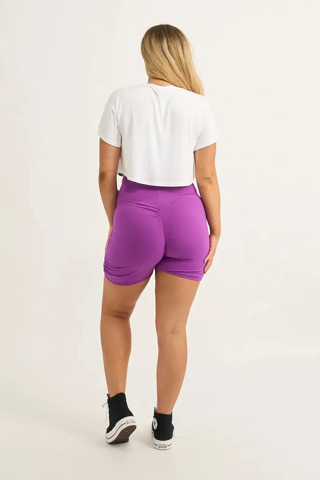 Soft To Touch Jogger Shorts W/ Pockets - Purple-Activewear-Exoticathletica