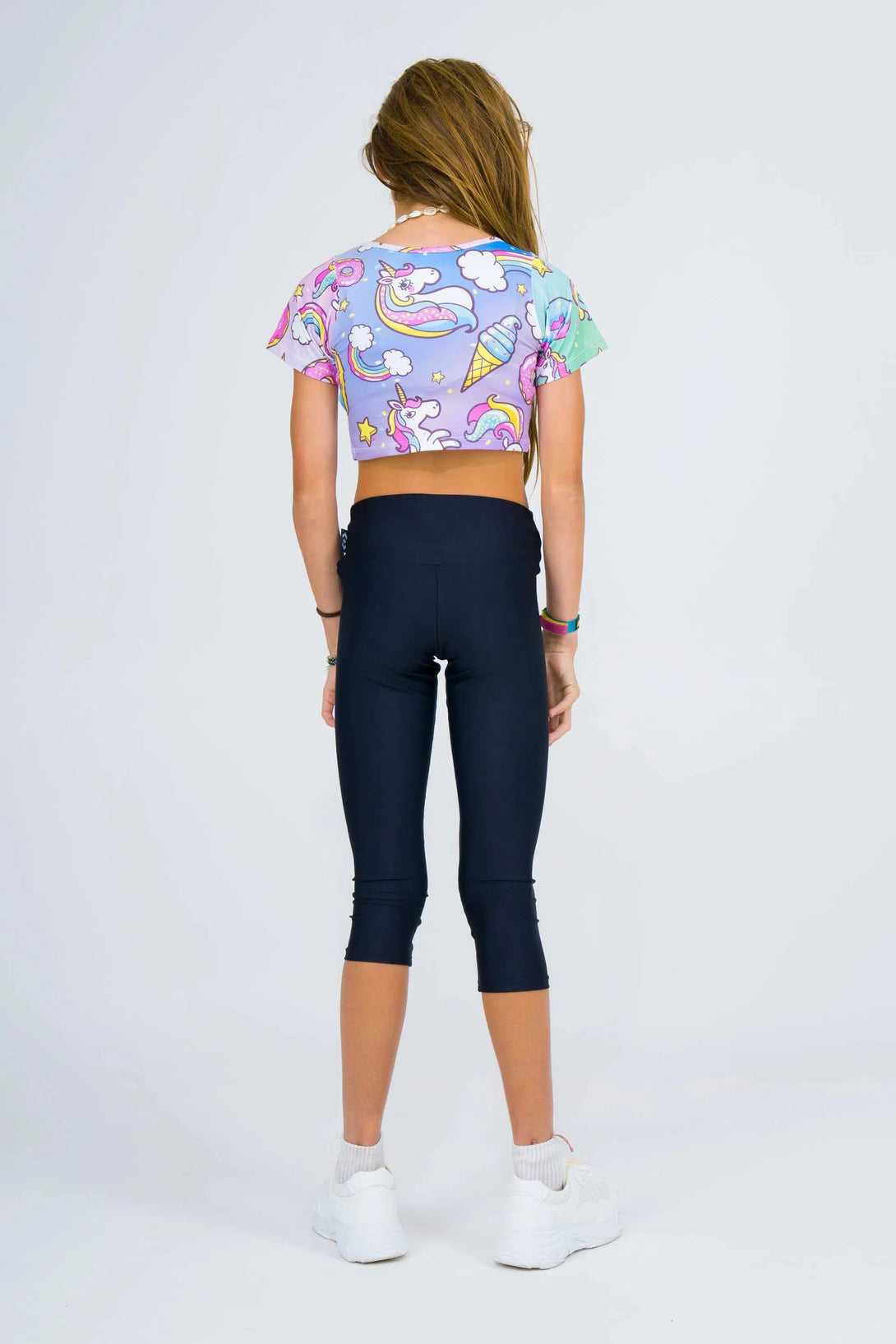 Soft To Touch Kids Fitted Cropped Tee - Unicorn-Activewear-Exoticathletica