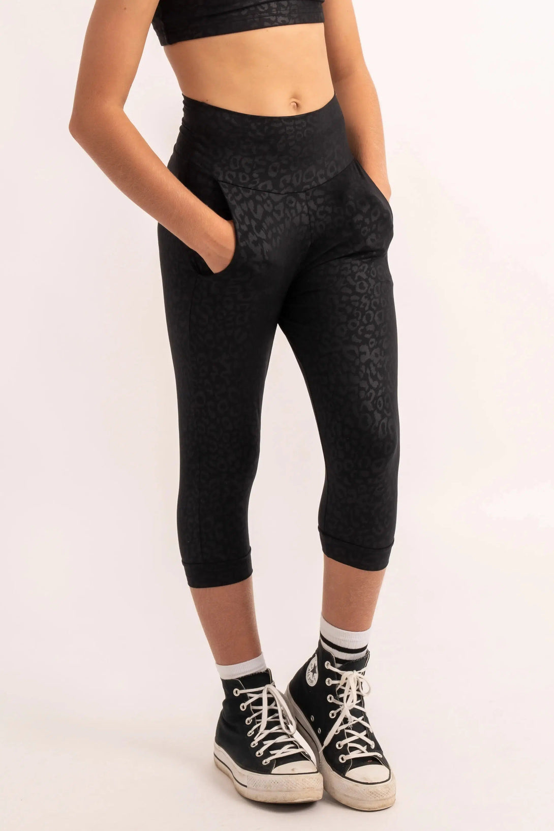 Soft To Touch Kids Jogger Capris - Black Exotic Touch Jag-9358328327639-Activewear-Exoticathletica