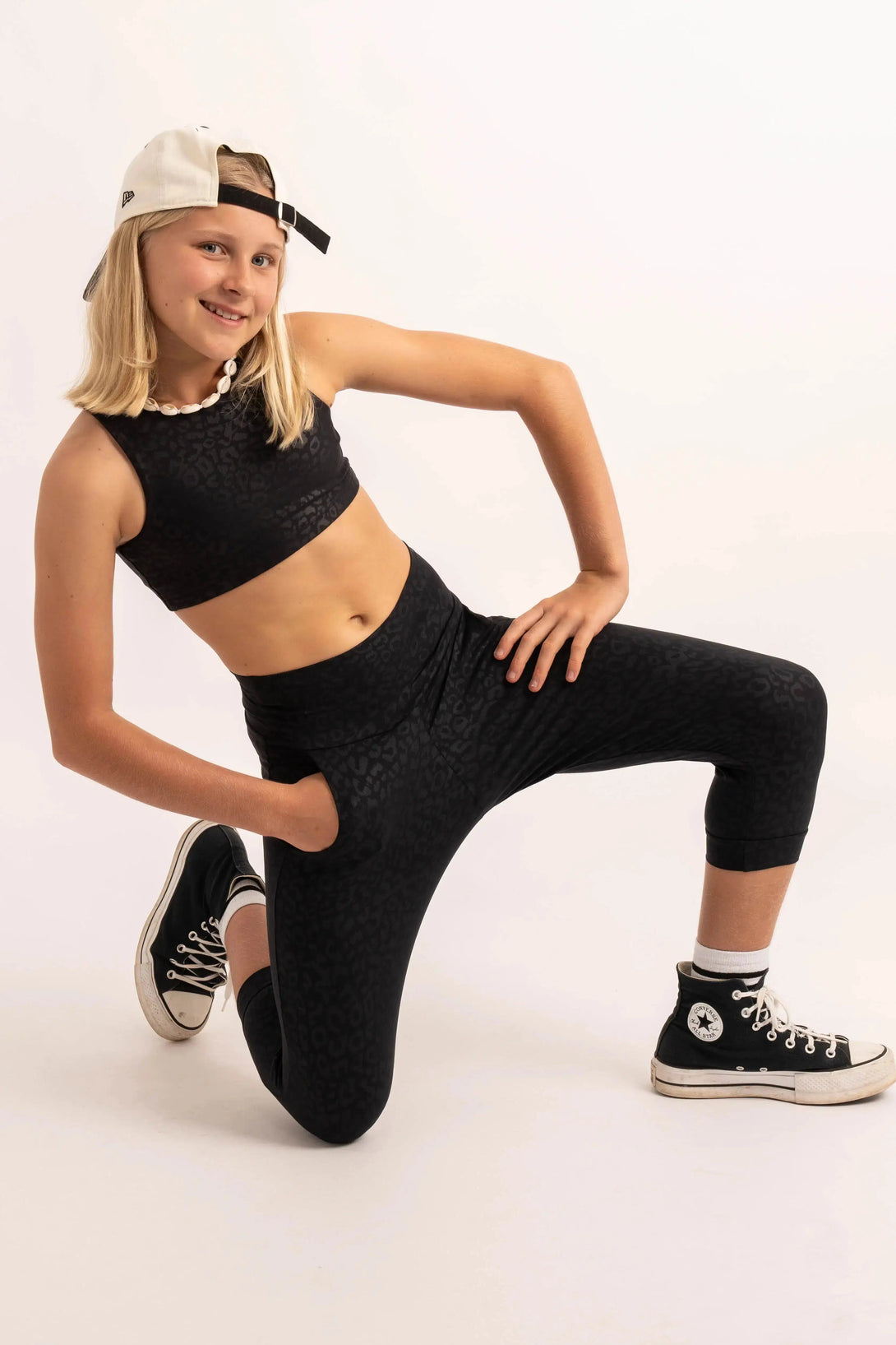 Soft To Touch Kids Jogger Capris - Black Exotic Touch Jag-Activewear-Exoticathletica