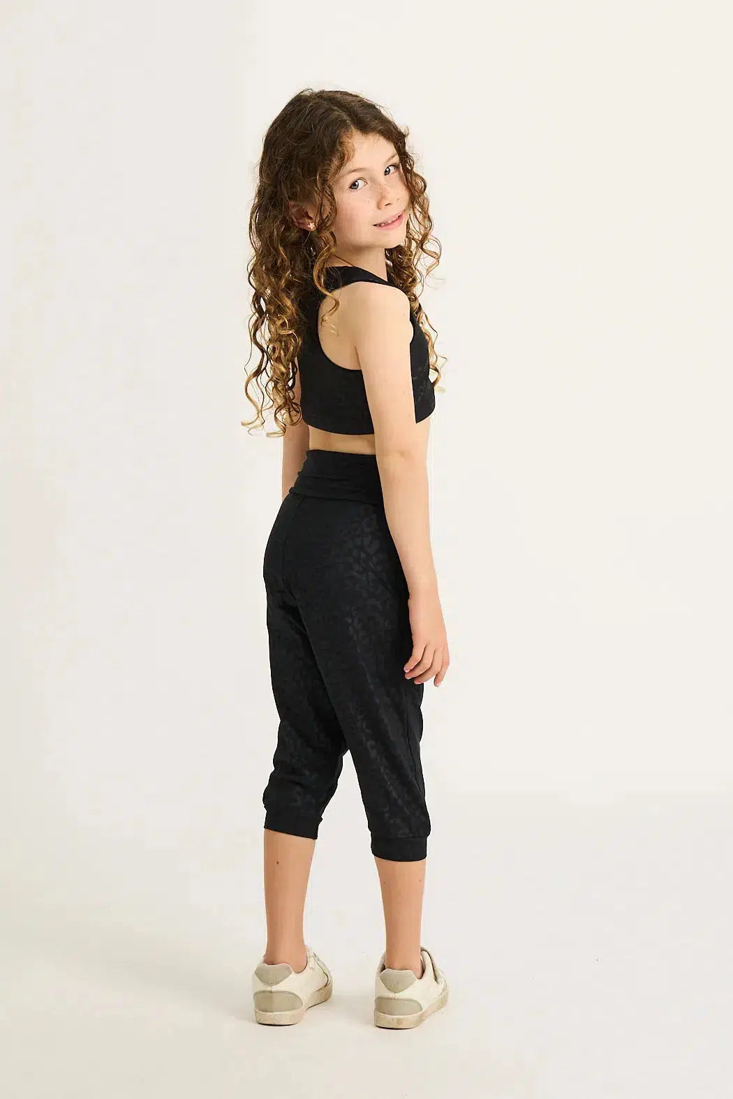 Soft To Touch Kids Jogger Capris - Black Exotic Touch Jag-Activewear-Exoticathletica