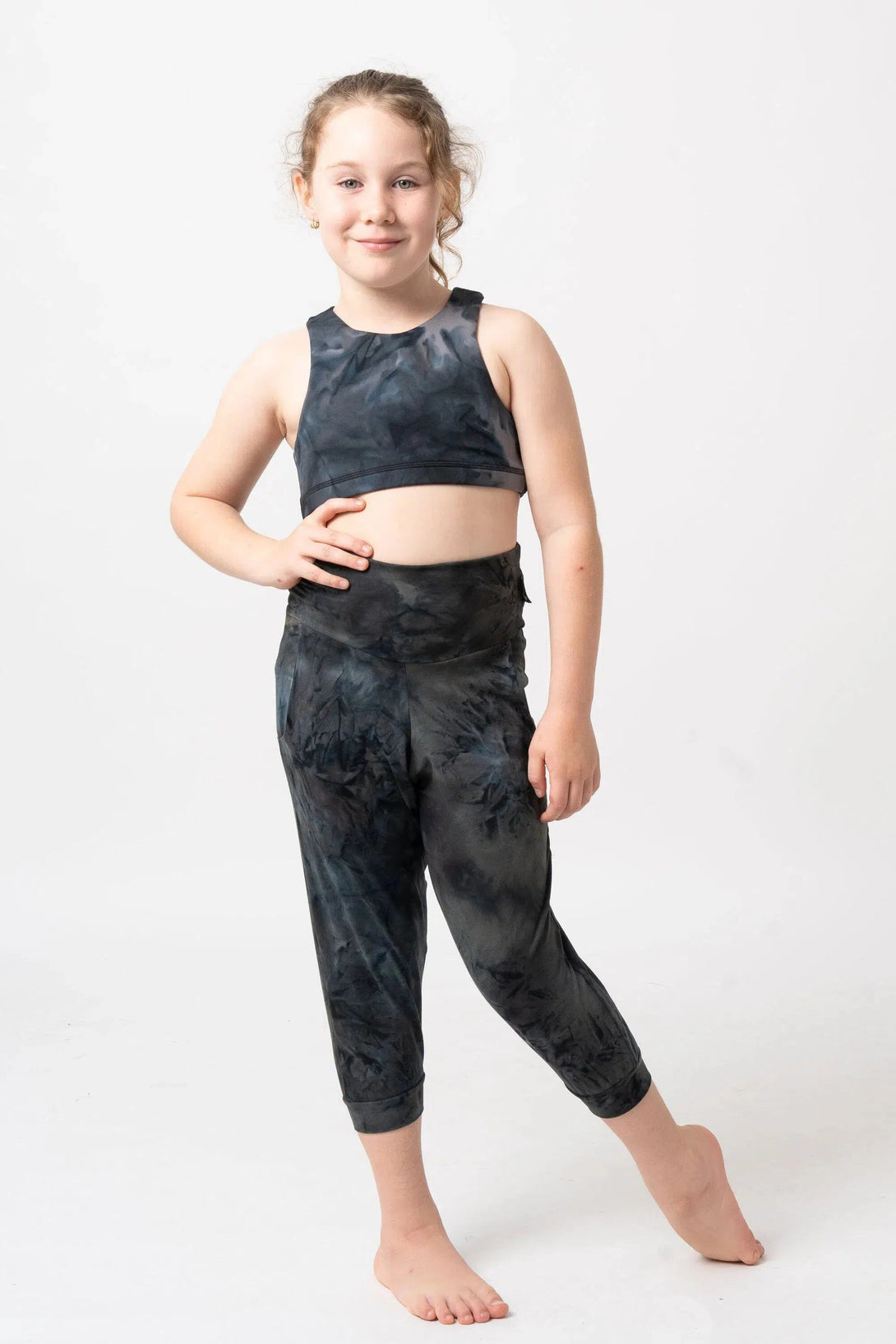 Soft To Touch Kids Jogger Capris - Dark And Moody-Activewear-Exoticathletica