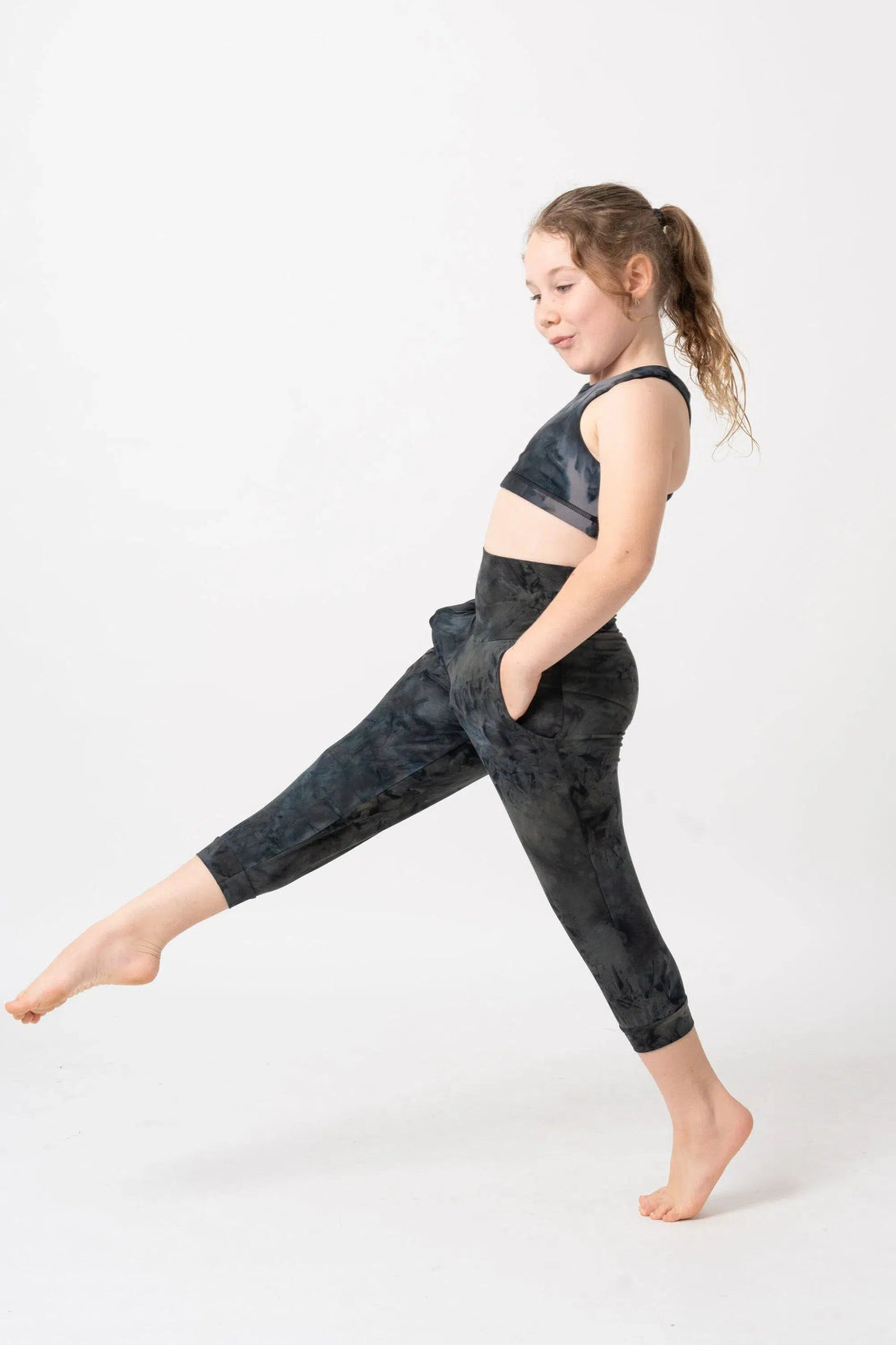 Soft To Touch Kids Jogger Capris - Dark And Moody-Activewear-Exoticathletica