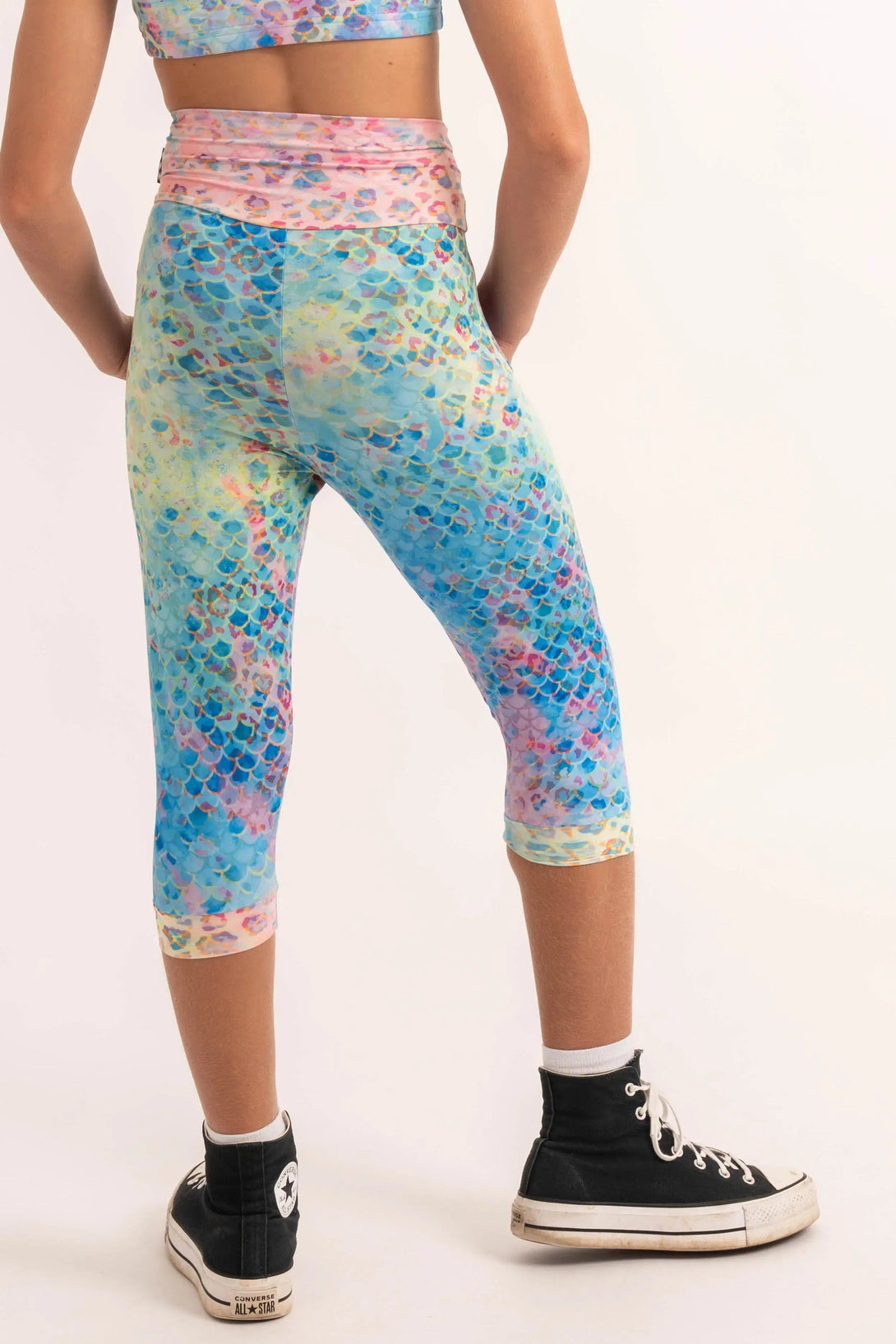 Soft To Touch Kids Jogger Capris - Mermaid Jag-Activewear-Exoticathletica