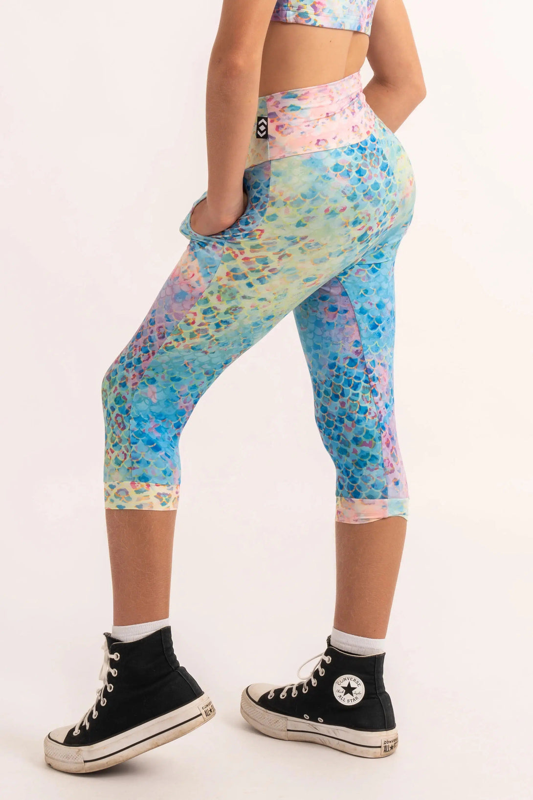 Soft To Touch Kids Jogger Capris - Mermaid Jag-Activewear-Exoticathletica