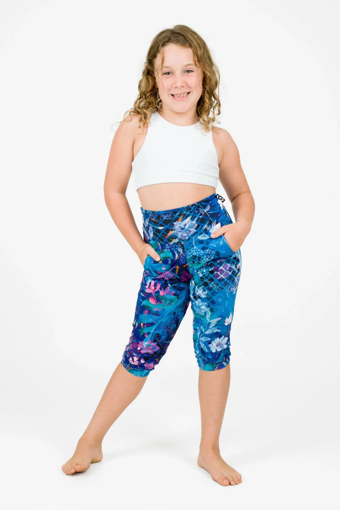 Soft To Touch Kids Jogger Capris - Mermaid Mafia-Activewear-Exoticathletica