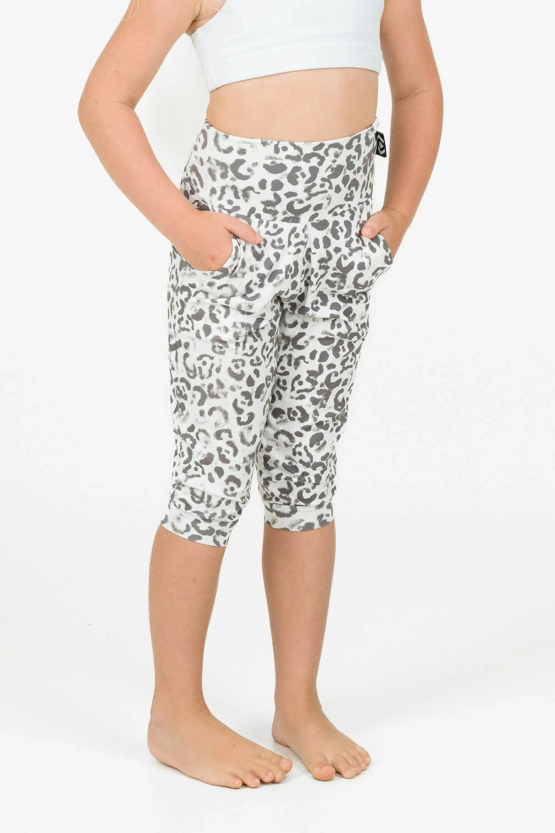 Soft To Touch Kids Jogger Capris - Snow Jag-Activewear-Exoticathletica