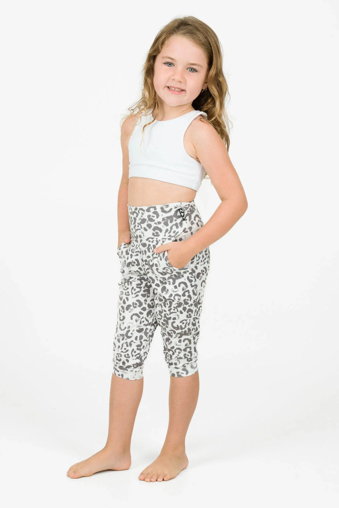 Soft To Touch Kids Jogger Capris - Snow Jag-Activewear-Exoticathletica