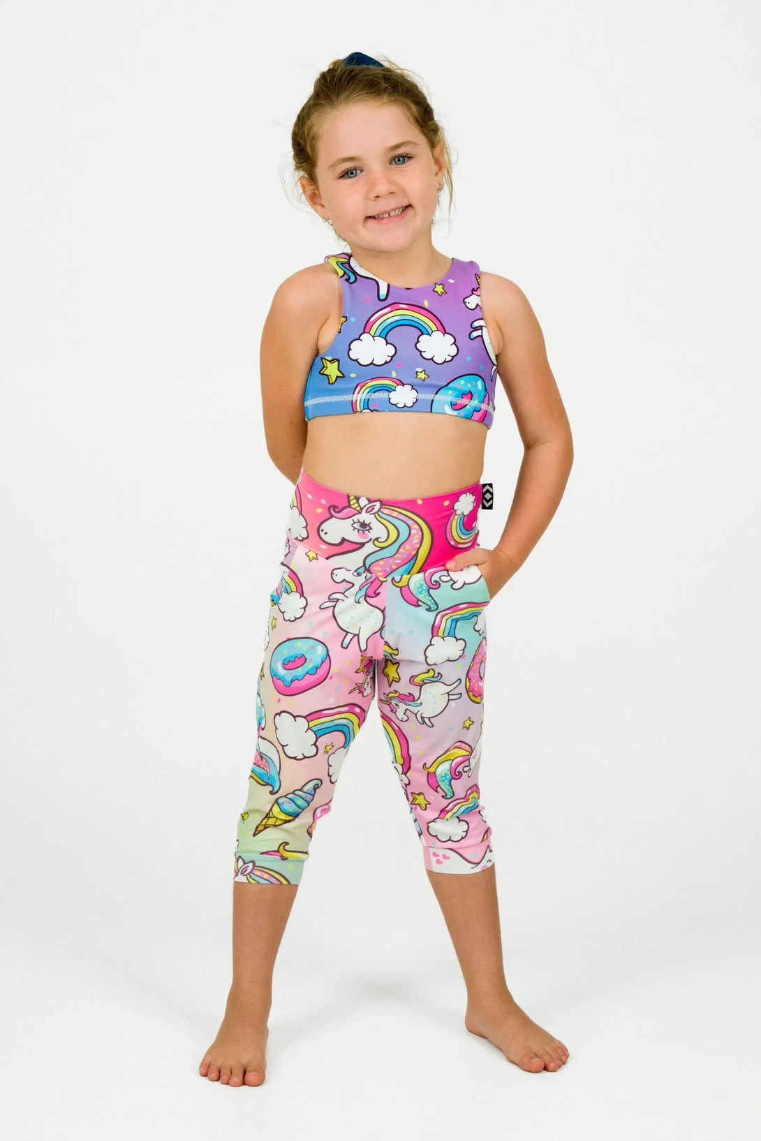 Soft To Touch Kids Jogger Capris - Unicorn-Activewear-Exoticathletica