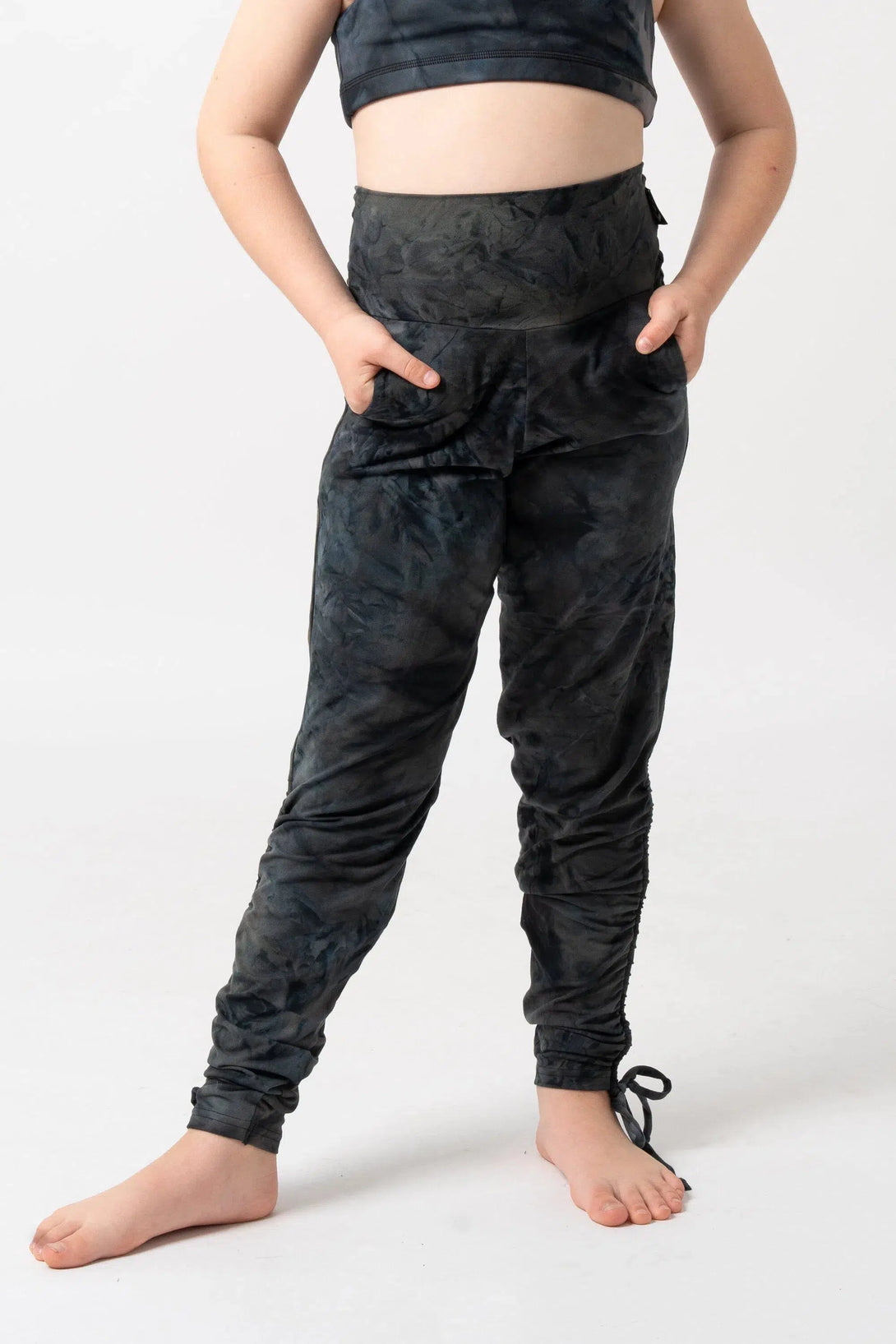 Soft To Touch Kids Jogger Long Tie Sides W/ Pockets - Dark And Moody-Activewear-Exoticathletica