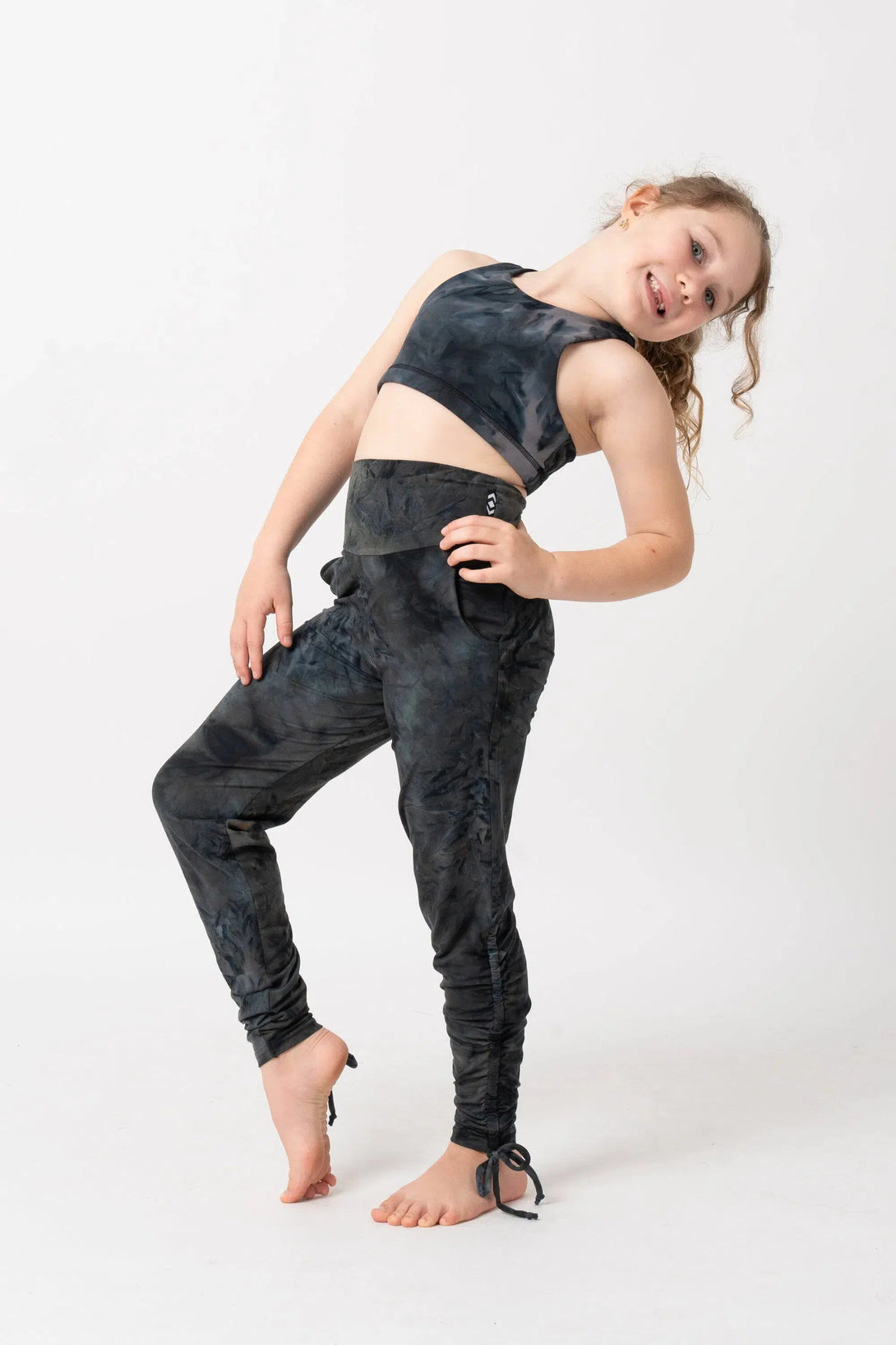 Soft To Touch Kids Jogger Long Tie Sides W/ Pockets - Dark And Moody-Activewear-Exoticathletica