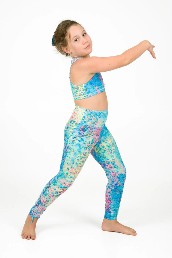 Soft To Touch Kids Jogger Long Tie Sides W/ Pockets - Mermaid Jag-Activewear-Exoticathletica