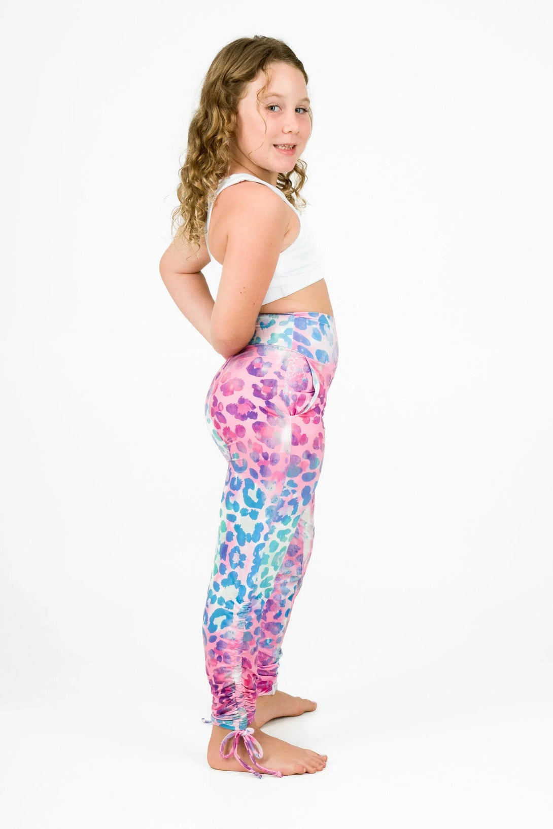 Soft To Touch Kids Jogger Long Tie Sides W/ Pockets - Rainbow Jag-Activewear-Exoticathletica