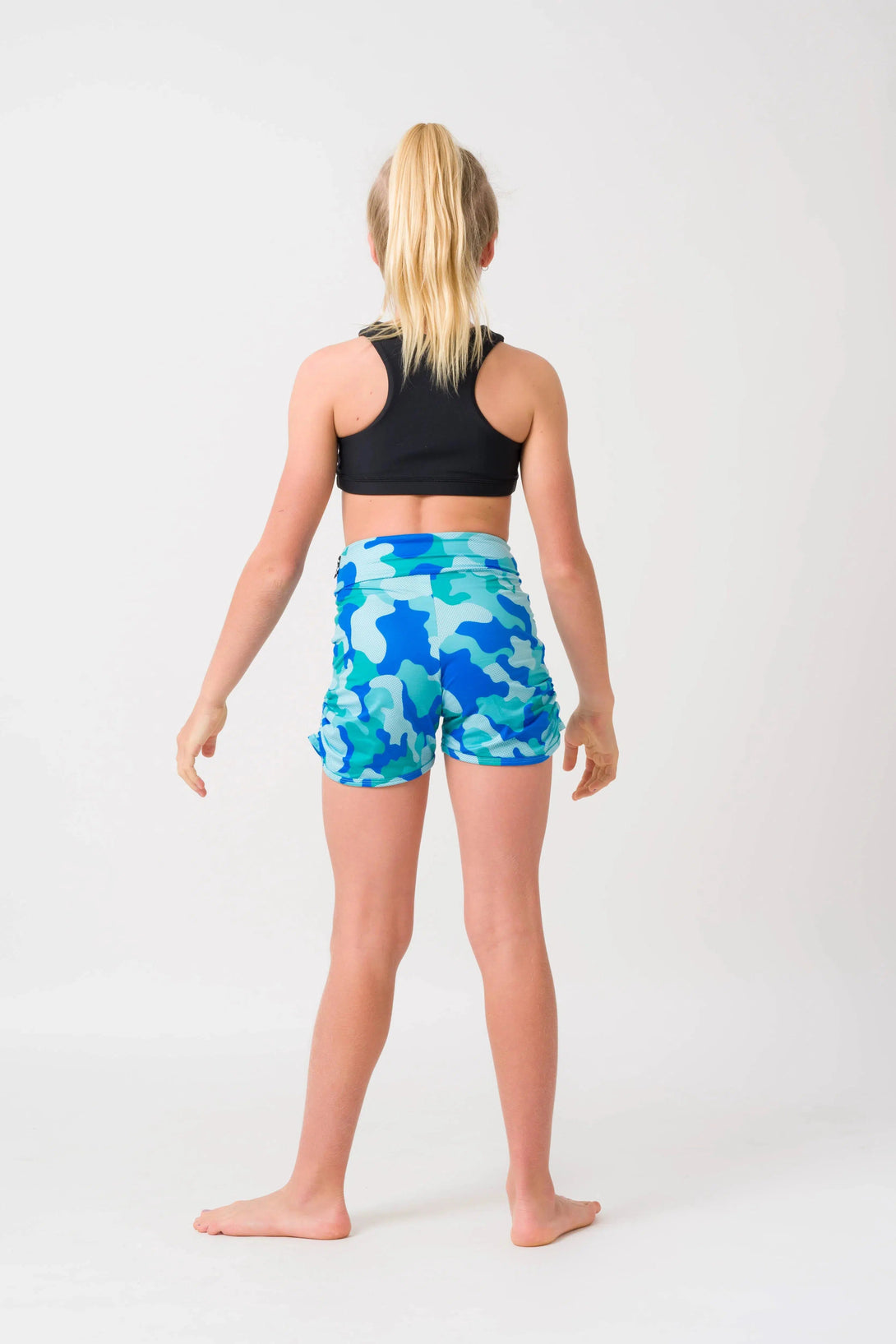 Soft To Touch Kids Jogger Shorts - Hide And Sneak Blue-Activewear-Exoticathletica