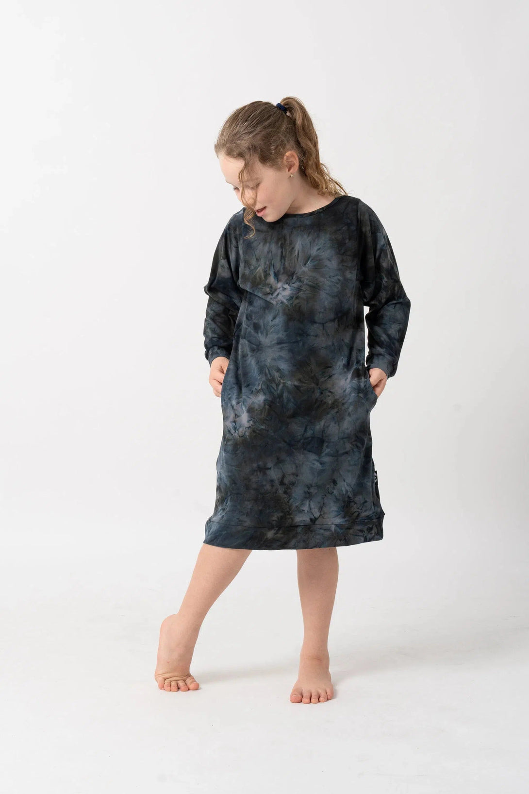 Soft To Touch Kids Lazy Girl Dress Sweater - Dark And Moody-Activewear-Exoticathletica