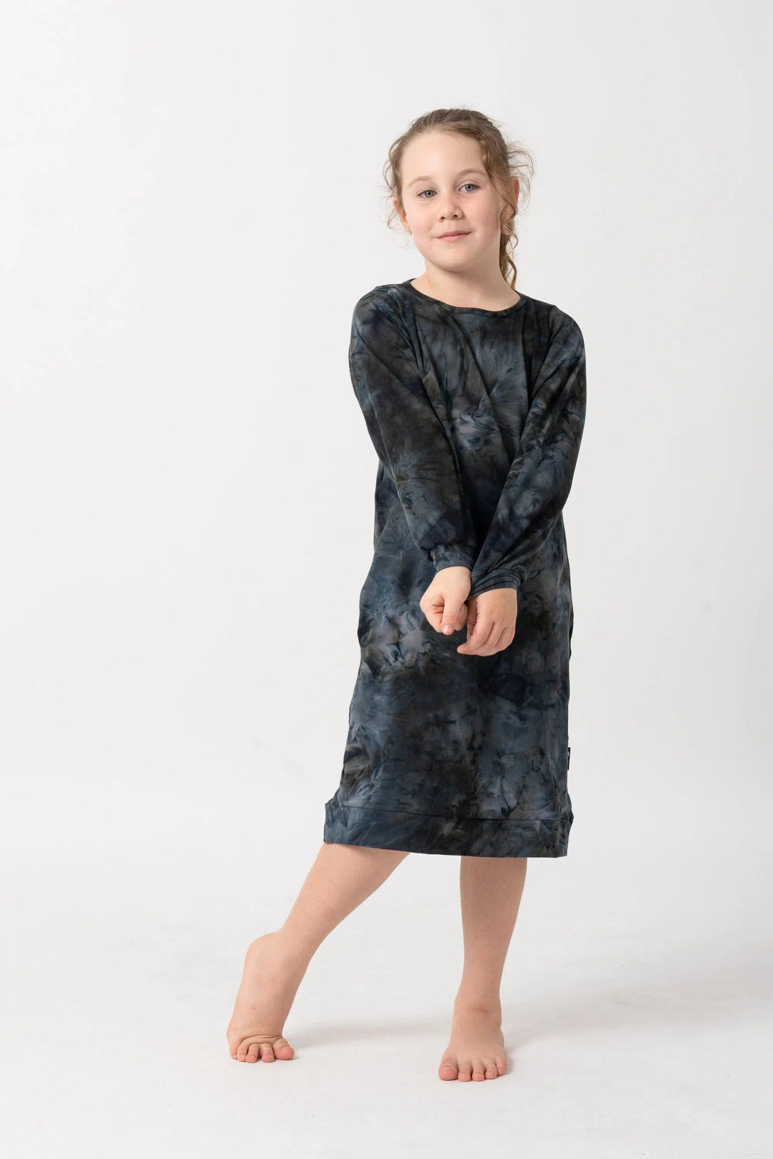 Soft To Touch Kids Lazy Girl Dress Sweater - Dark And Moody-Activewear-Exoticathletica