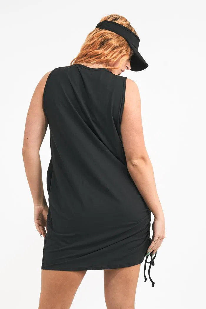 Soft To Touch Lazy Girl Dress Tank - Black-Activewear-Exoticathletica