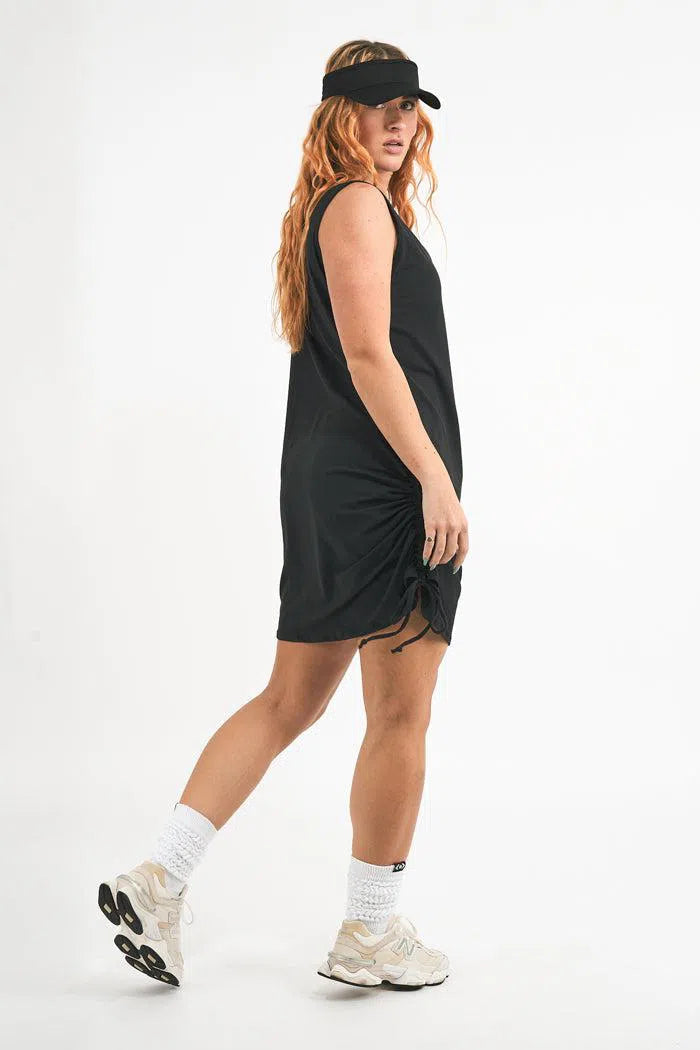 Soft To Touch Lazy Girl Dress Tank - Black-Activewear-Exoticathletica