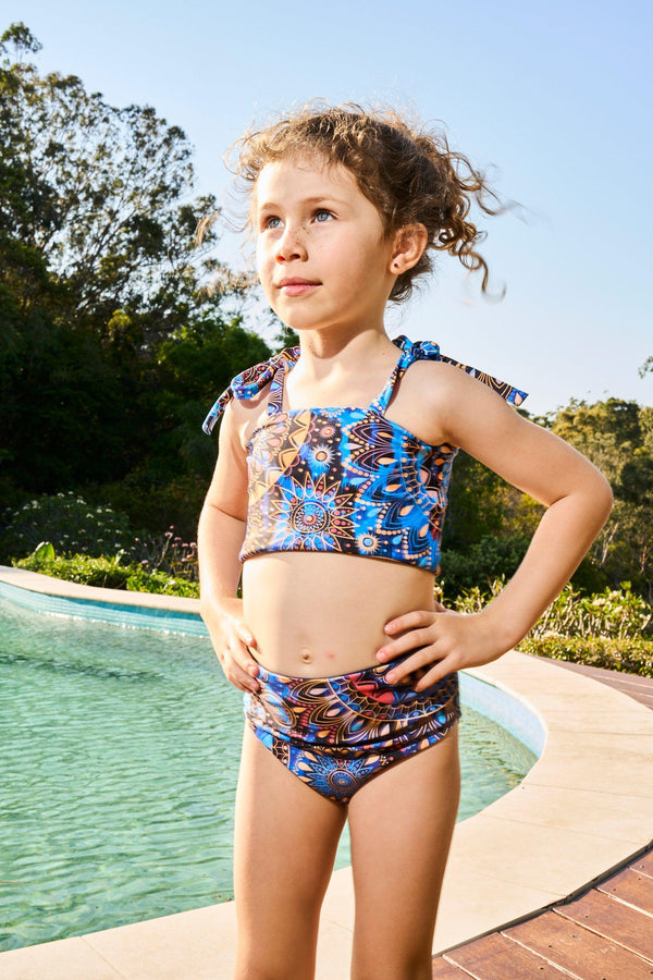 Sundial Me Up Blue Performance - Kids Bikini Top-Activewear-Exoticathletica