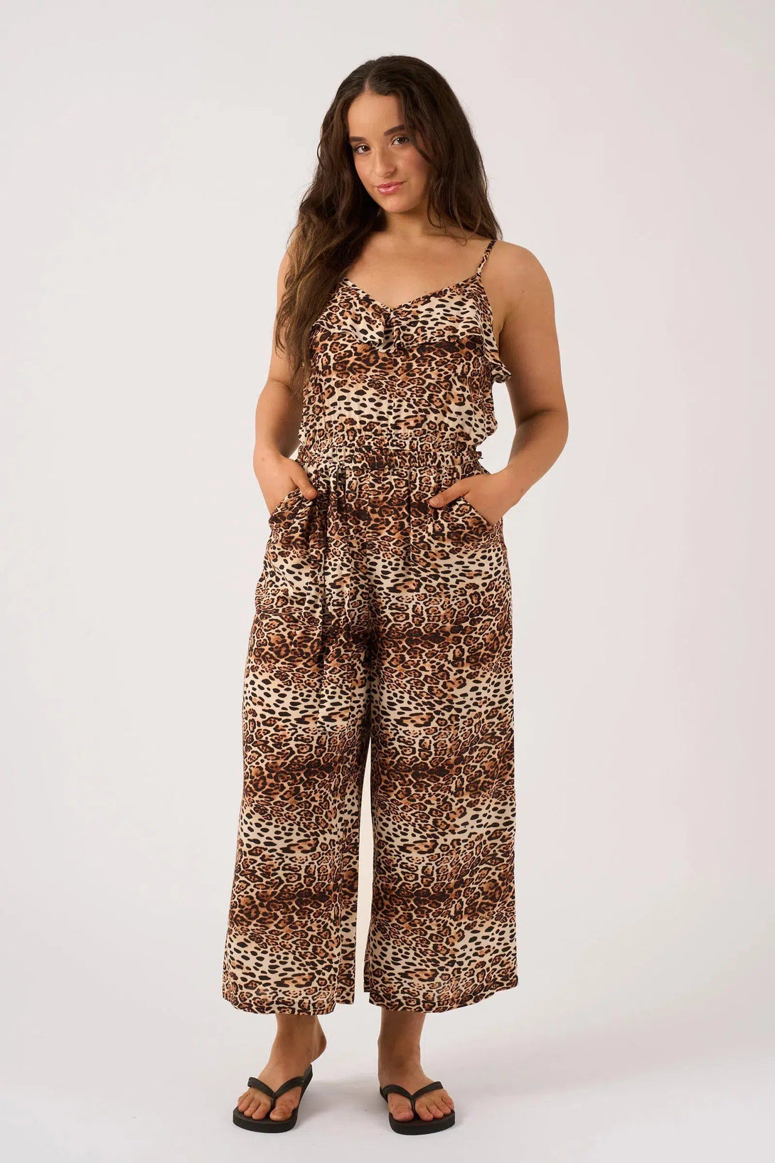 Sustainable Viscose Frill Jumpsuit - Natural Primal Animal-Activewear-Exoticathletica