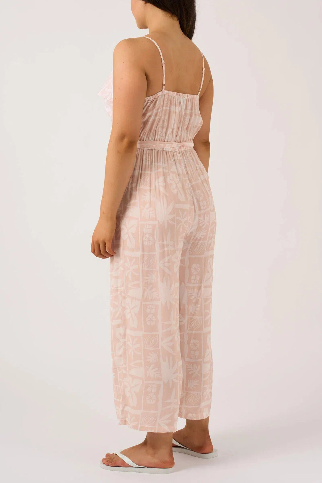 Sustainable Viscose Frill Jumpsuit - Nude Tiki-Activewear-Exoticathletica