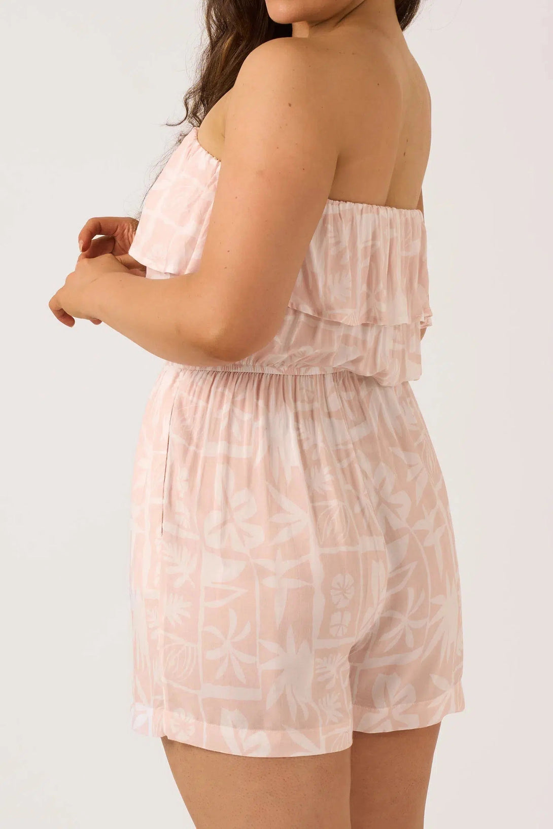 Sustainable Viscose Frill Playsuit - Nude Tiki-Activewear-Exoticathletica