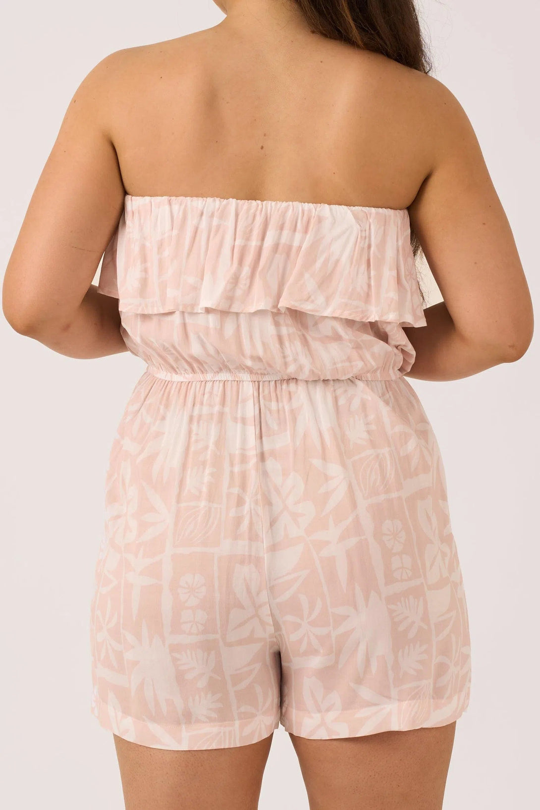 Sustainable Viscose Frill Playsuit - Nude Tiki-Activewear-Exoticathletica