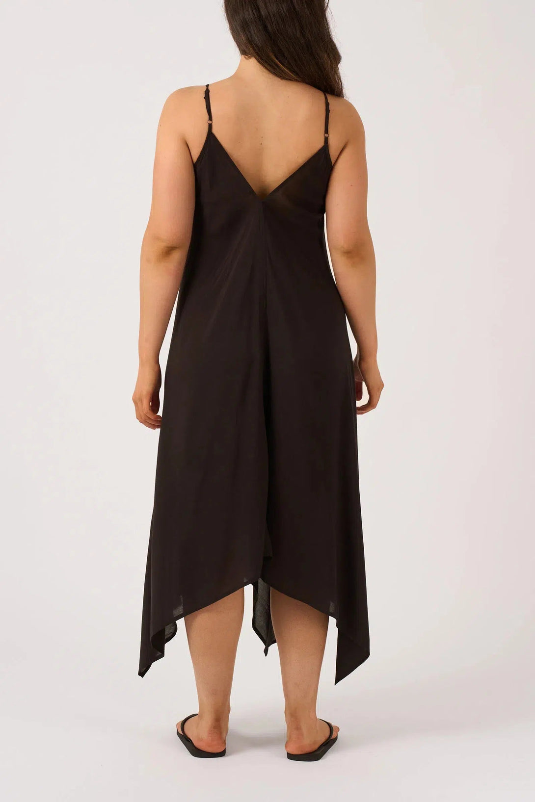 Sustainable Viscose Hanky Hem Dress - Black-Activewear-Exoticathletica