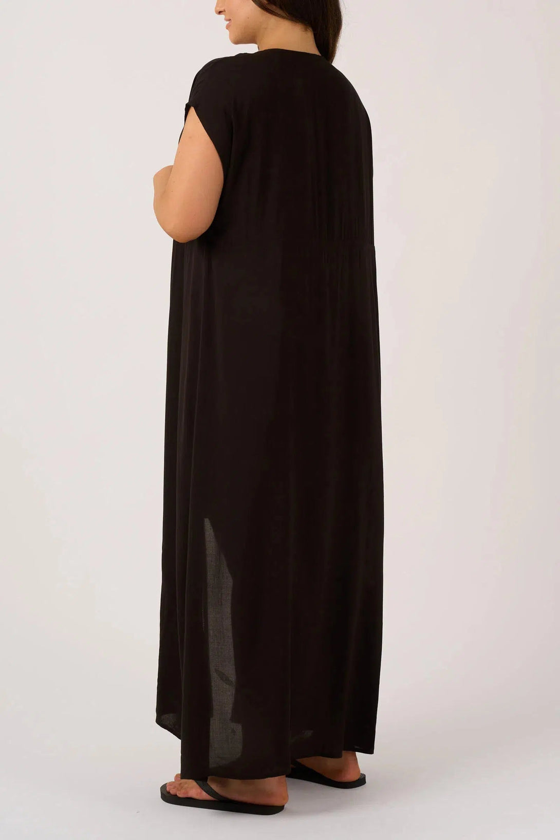 Sustainable Viscose Maxi Kimono - Black-Activewear-Exoticathletica