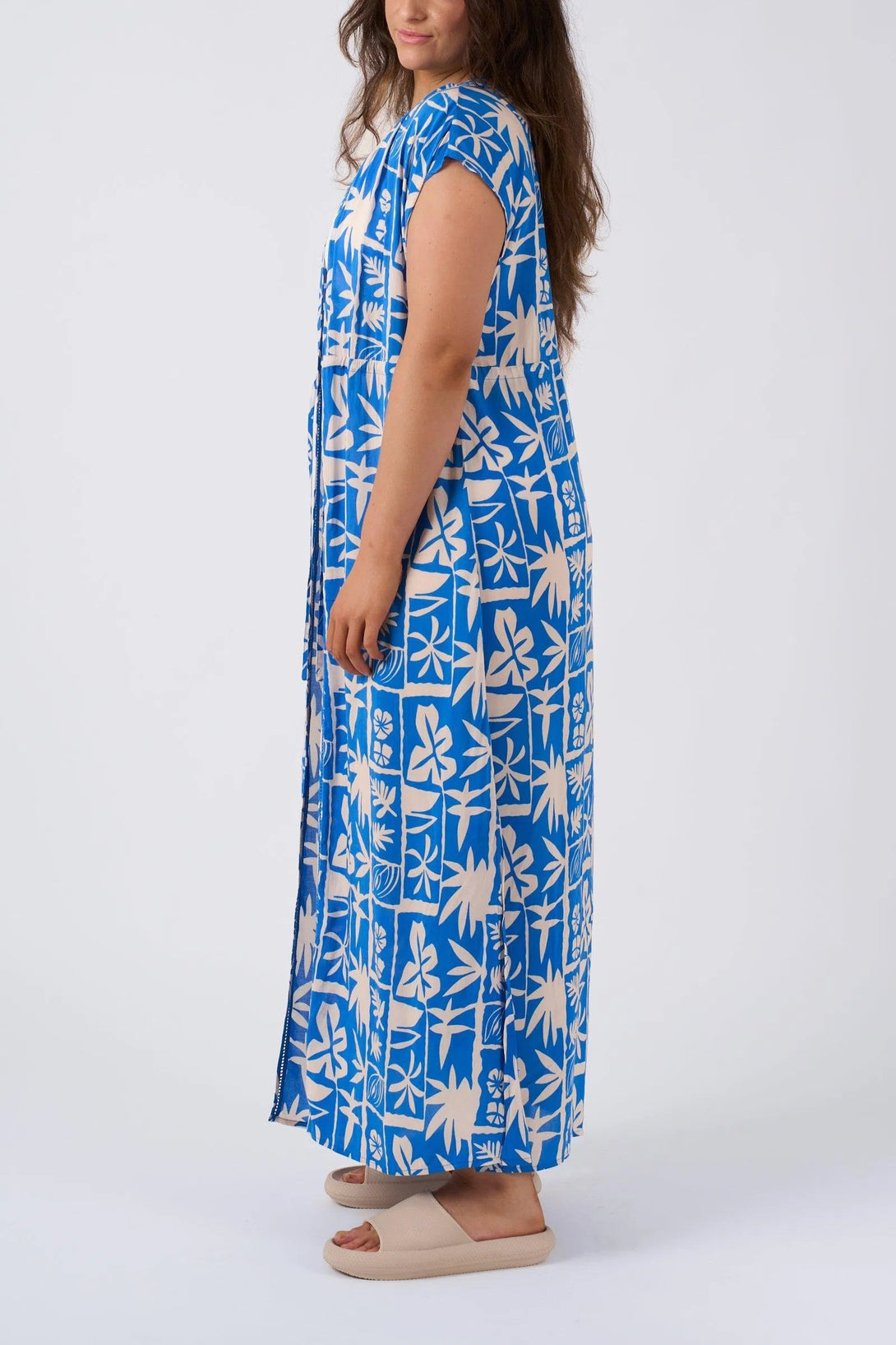 Sustainable Viscose Maxi Kimono - Blue Tiki-Activewear-Exoticathletica