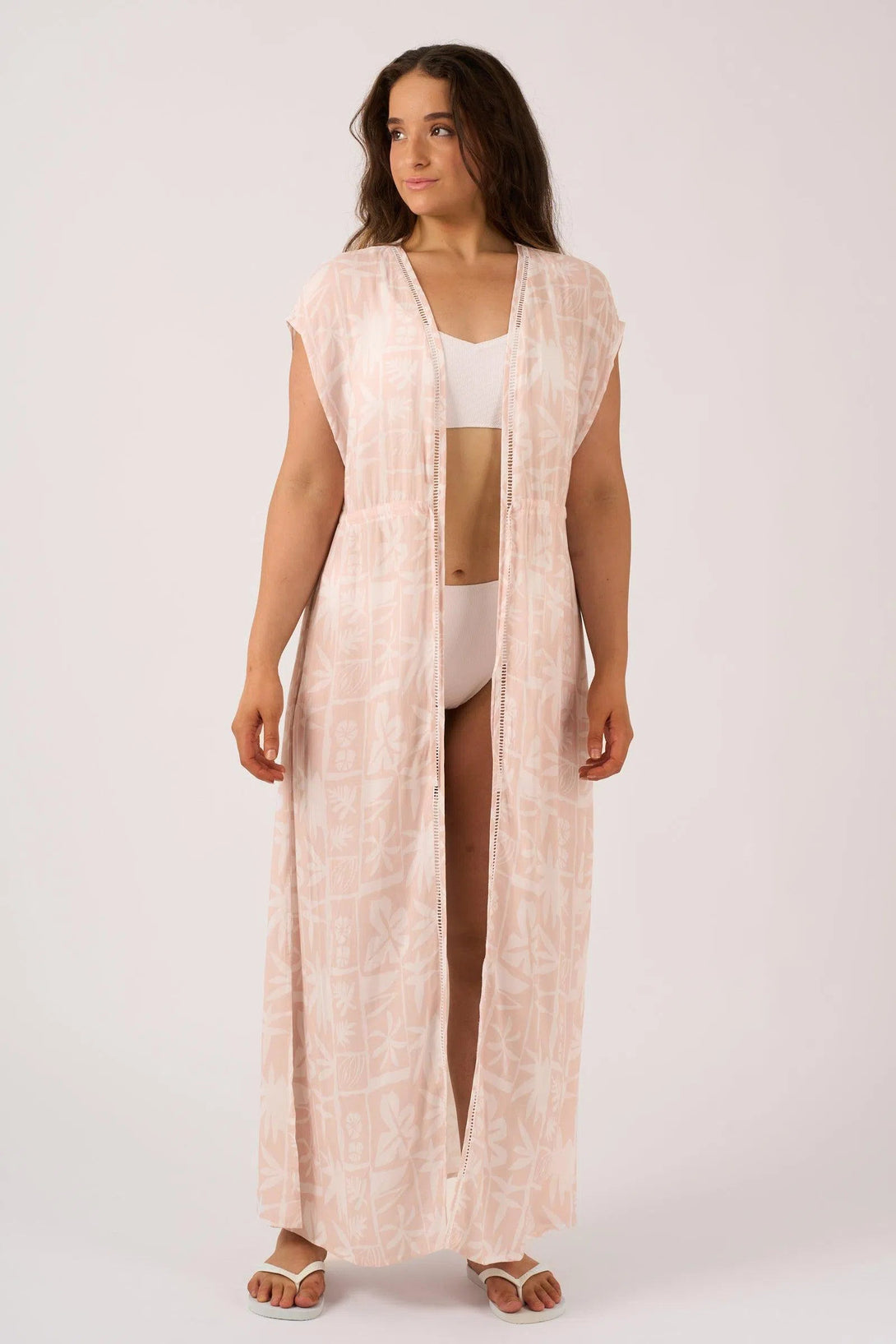 Sustainable Viscose Maxi Kimono - Nude Tiki-'9358328371717-Activewear-Exoticathletica