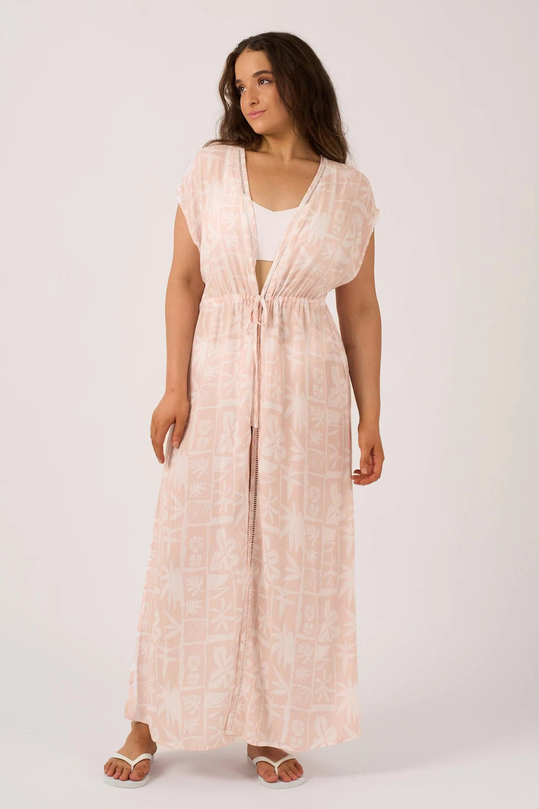 Sustainable Viscose Maxi Kimono - Nude Tiki-Activewear-Exoticathletica