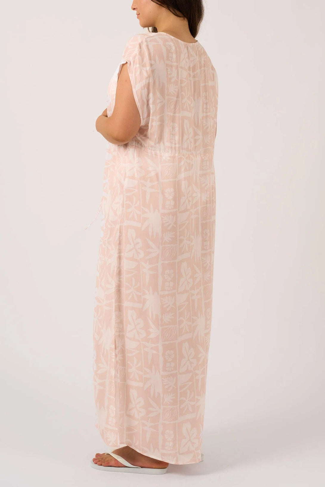 Sustainable Viscose Maxi Kimono - Nude Tiki-Activewear-Exoticathletica