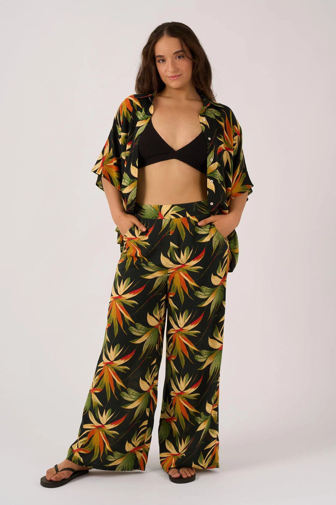 Sustainable Viscose Wide Leg Pant With Pockets - Black Tropico-Activewear-Exoticathletica