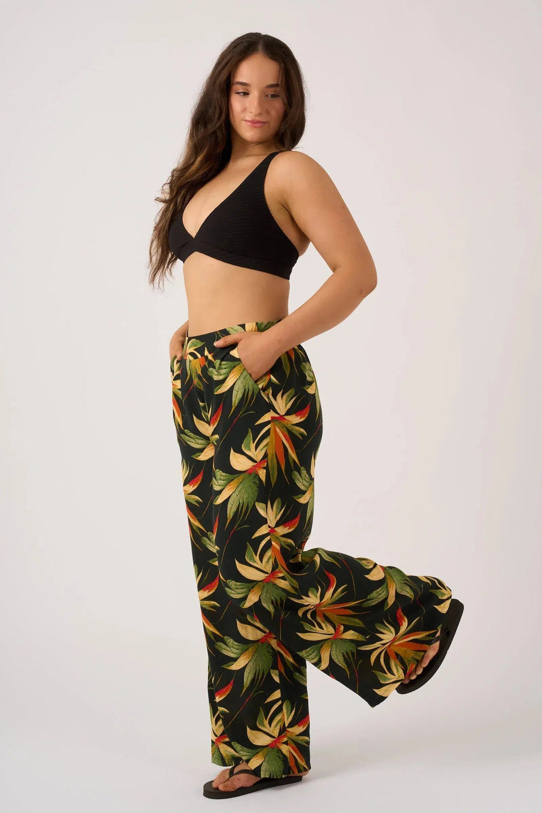 Sustainable Viscose Wide Leg Pant With Pockets - Black Tropico-Activewear-Exoticathletica