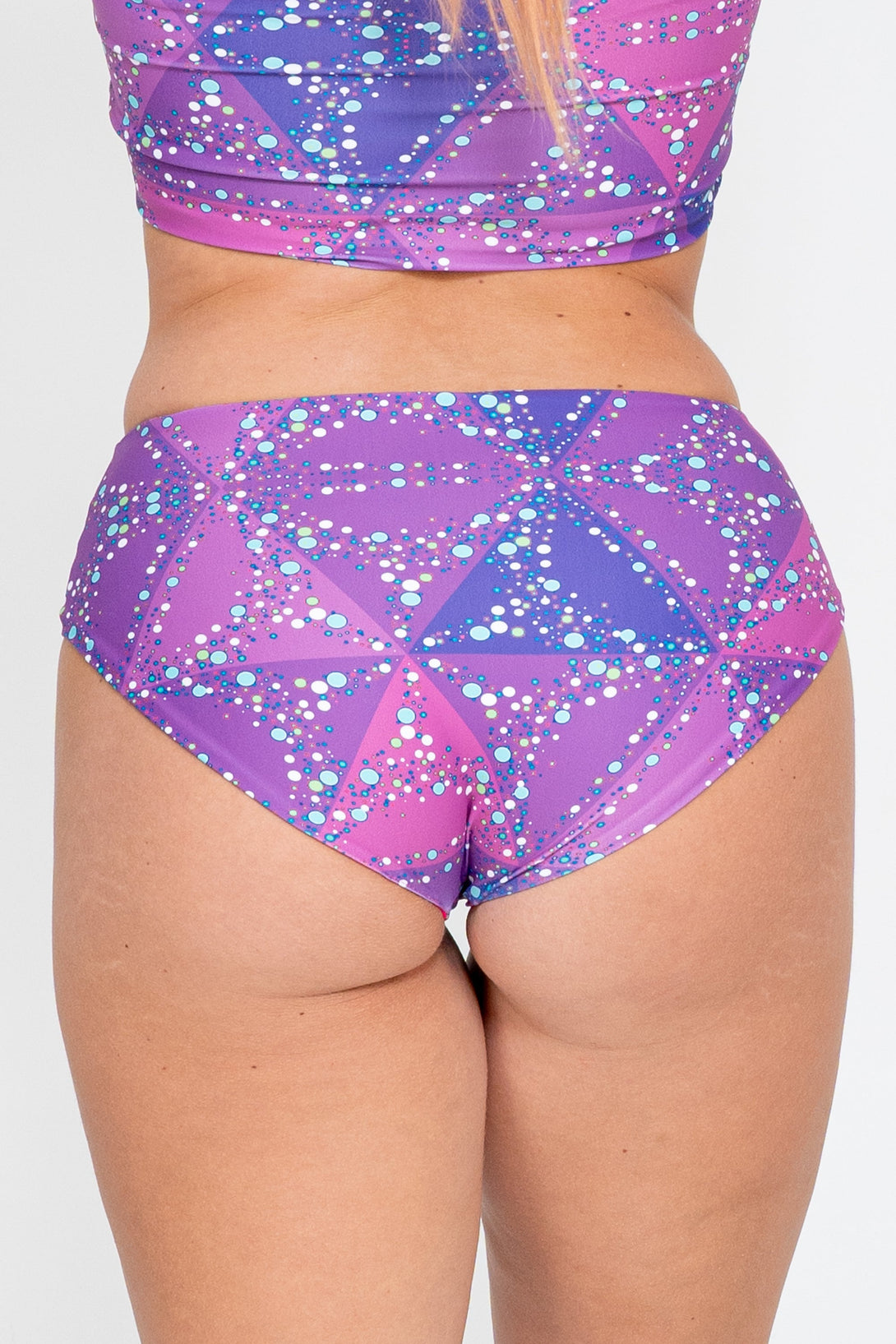 Trance Purple Performance - Full Coverage Brief Bikini Bottoms-Activewear-Exoticathletica