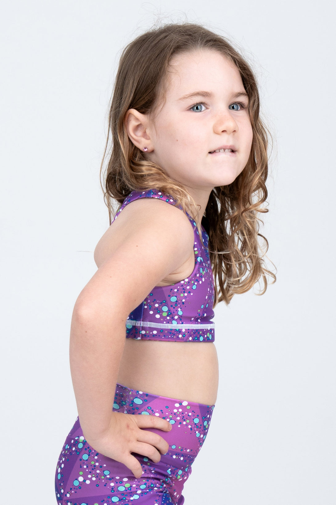 Trance Purple Performance - Kids Crop Top-Activewear-Exoticathletica