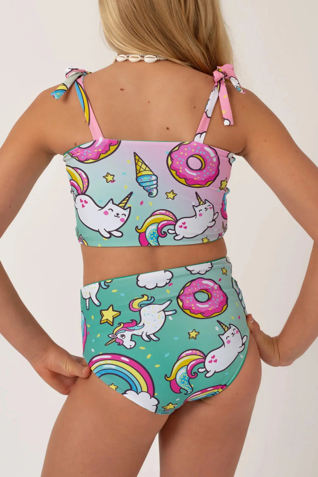 Unicorn Silky - Reversible Kids Bikini Bottom-Activewear-Exoticathletica