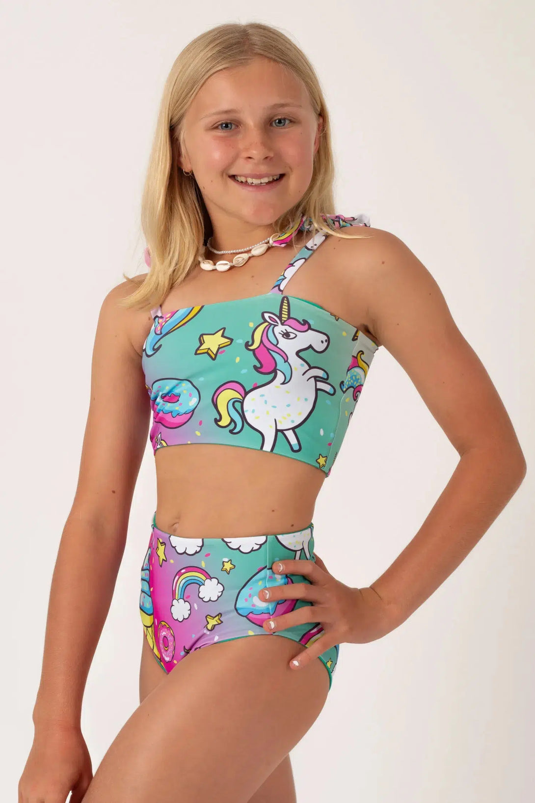 Unicorn Silky - Reversible Kids Bikini Bottom-Activewear-Exoticathletica