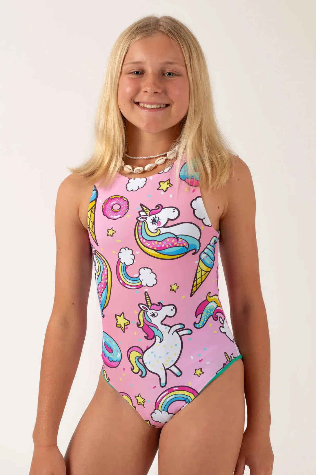 Unicorn Silky - Reversible Kids One Piece-Activewear-Exoticathletica