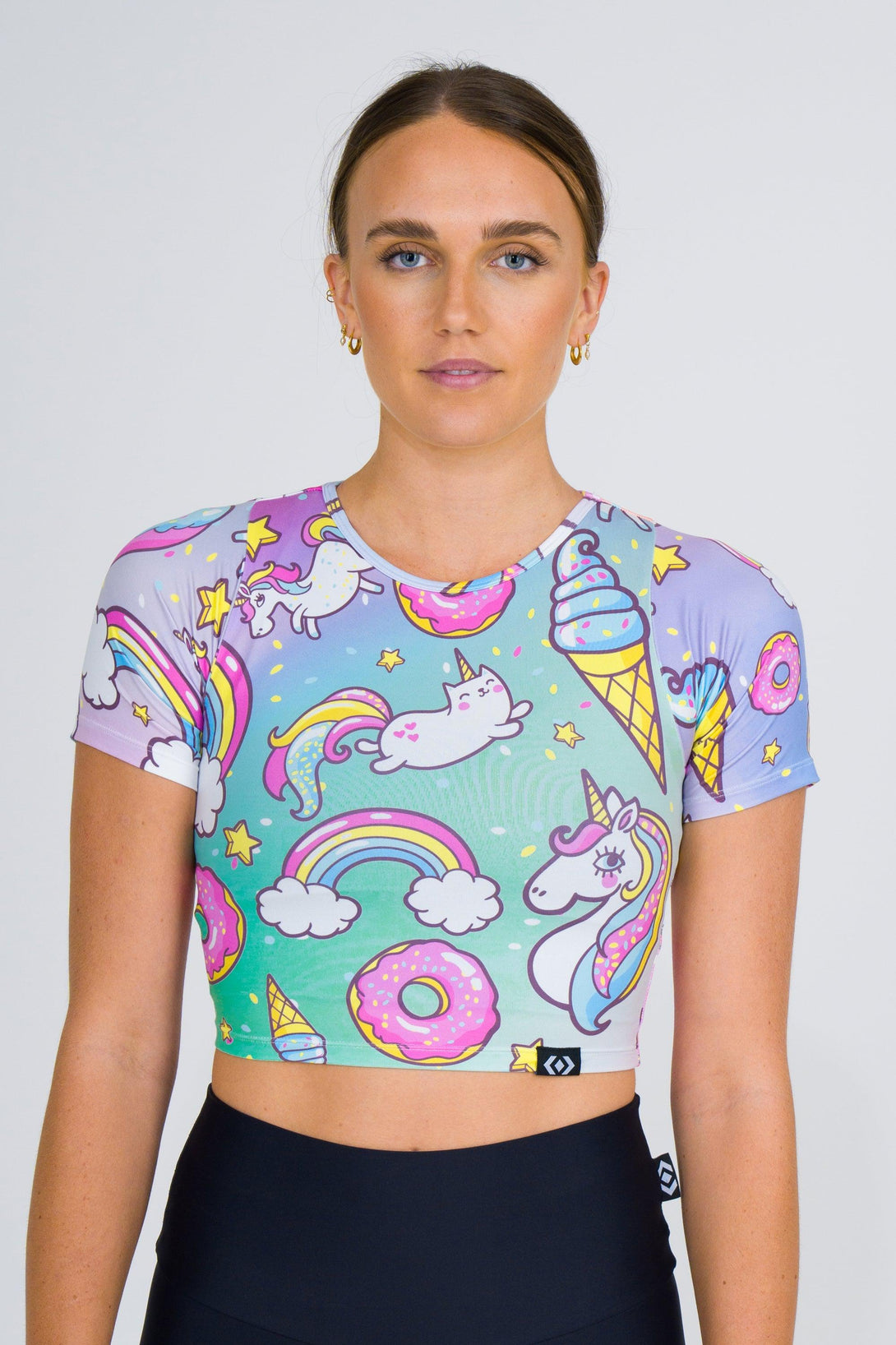 Unicorn Soft To Touch - Fitted Cropped Tee-Activewear-Exoticathletica