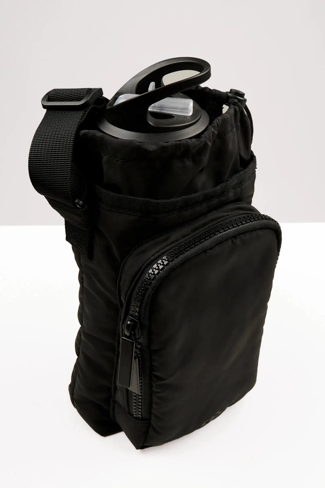 Water Bottle & Phone Holder Bag - Black-Activewear-Exoticathletica