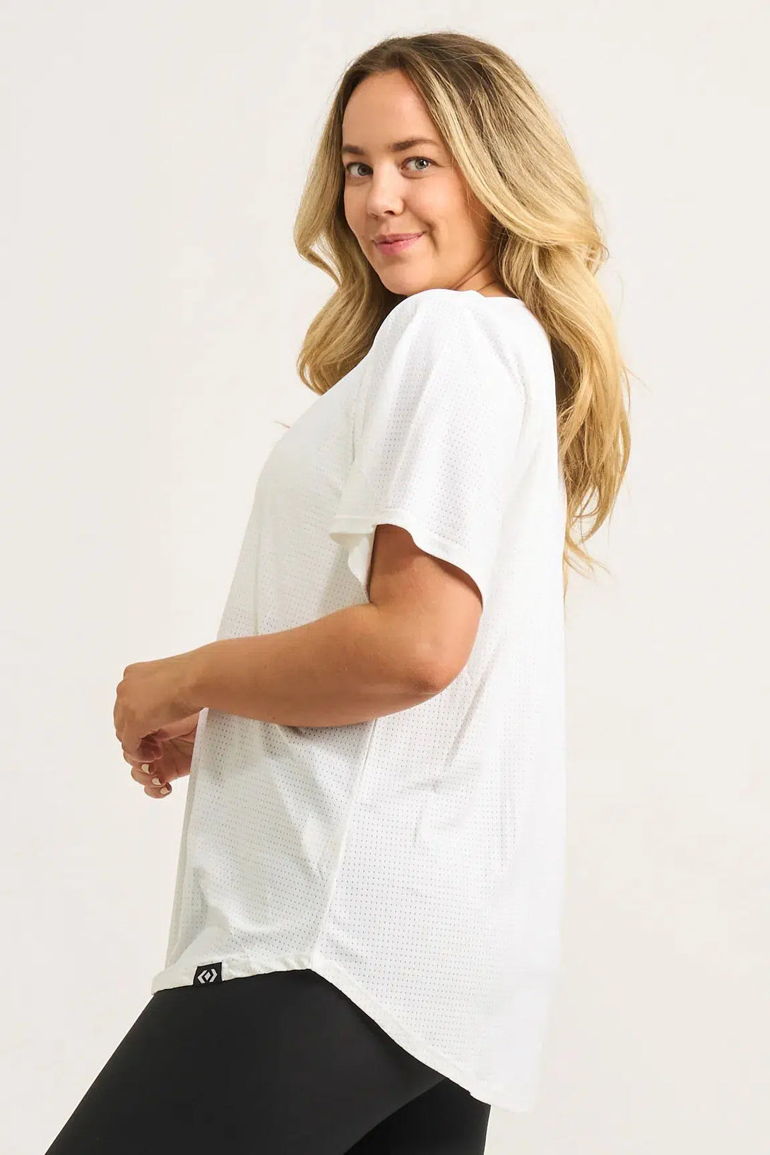 White Bball Mesh - Plain Boyfriend Tee-Activewear-Exoticathletica