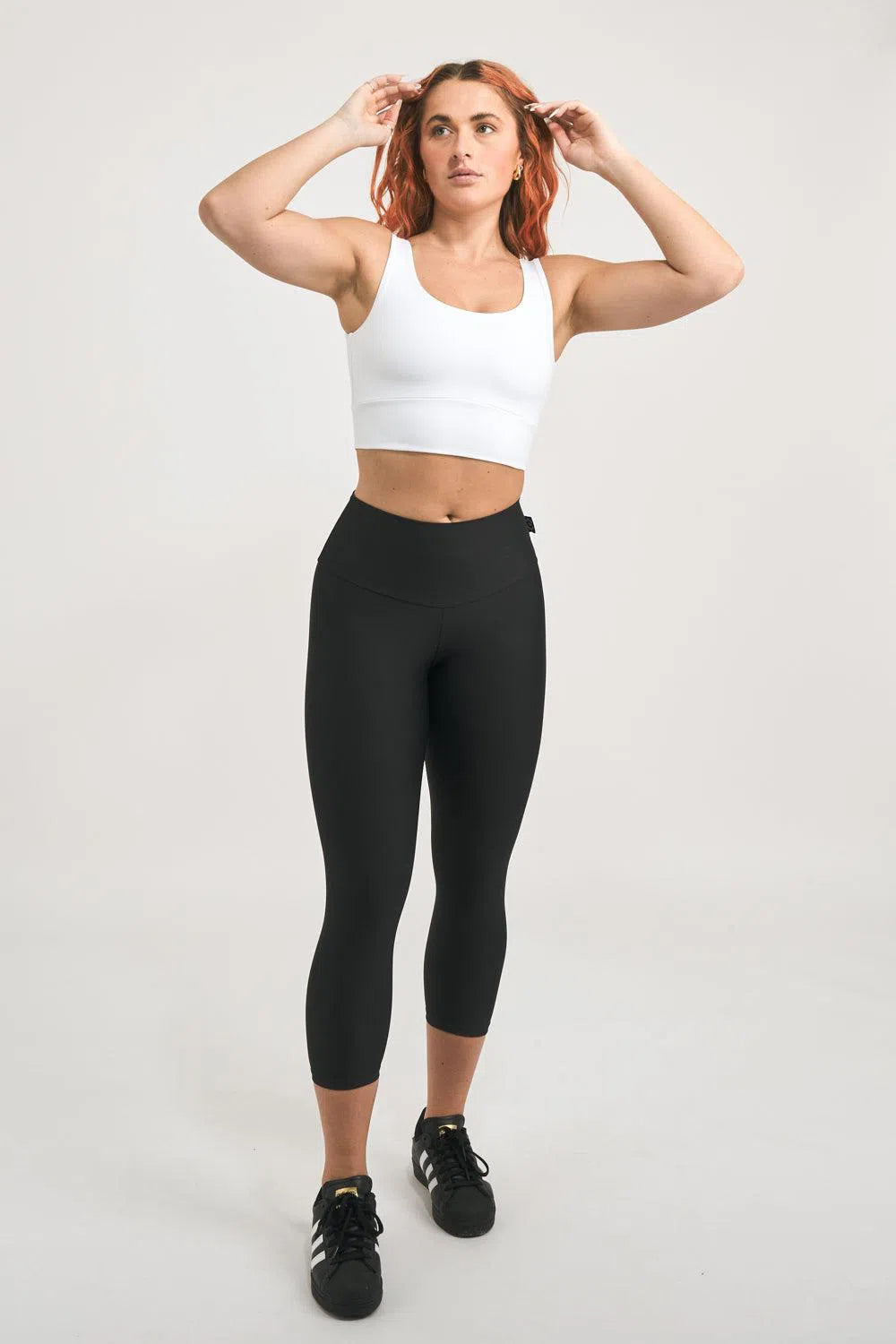 White Body Contouring - Scoop Neck Comfort Crop Top-Activewear-Exoticathletica