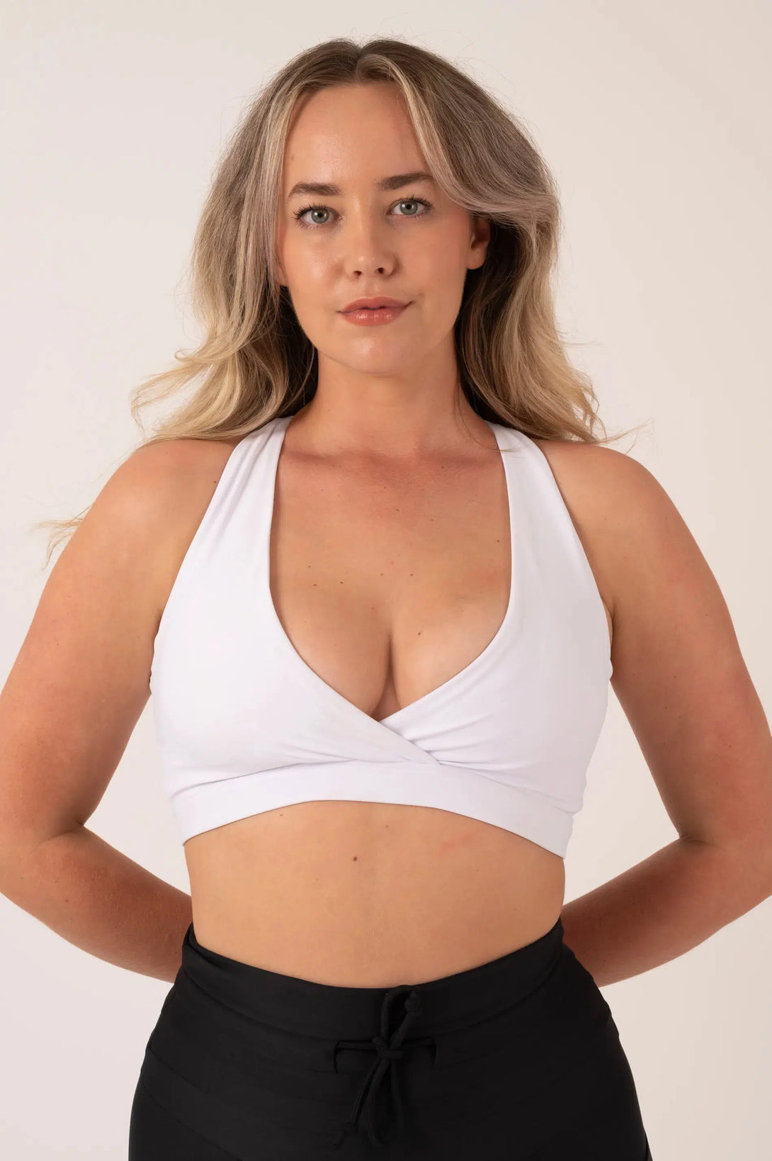 White Performance - Cross Over Crop-Activewear-Exoticathletica