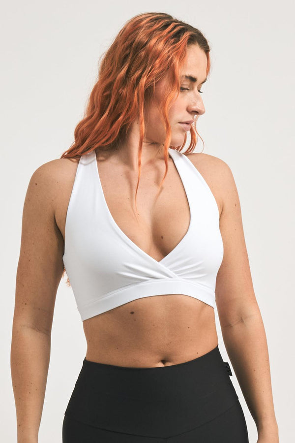 White Performance - Cross Over Crop-Activewear-Exoticathletica