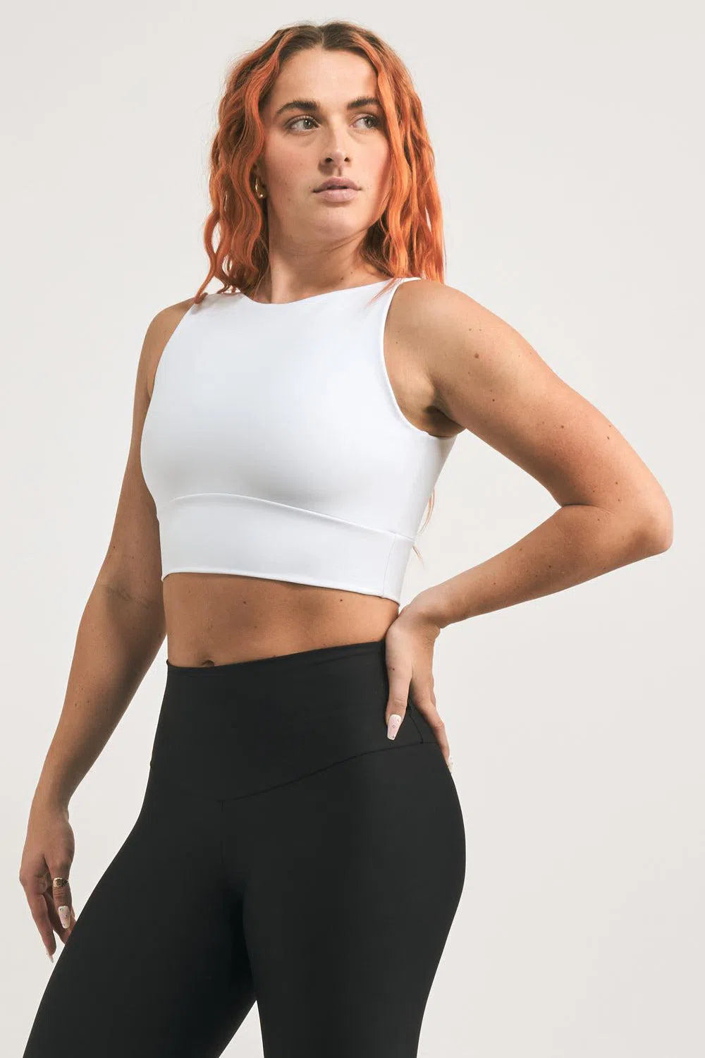 White Performance - Reversible Comfort Crop Top-Activewear-Exoticathletica