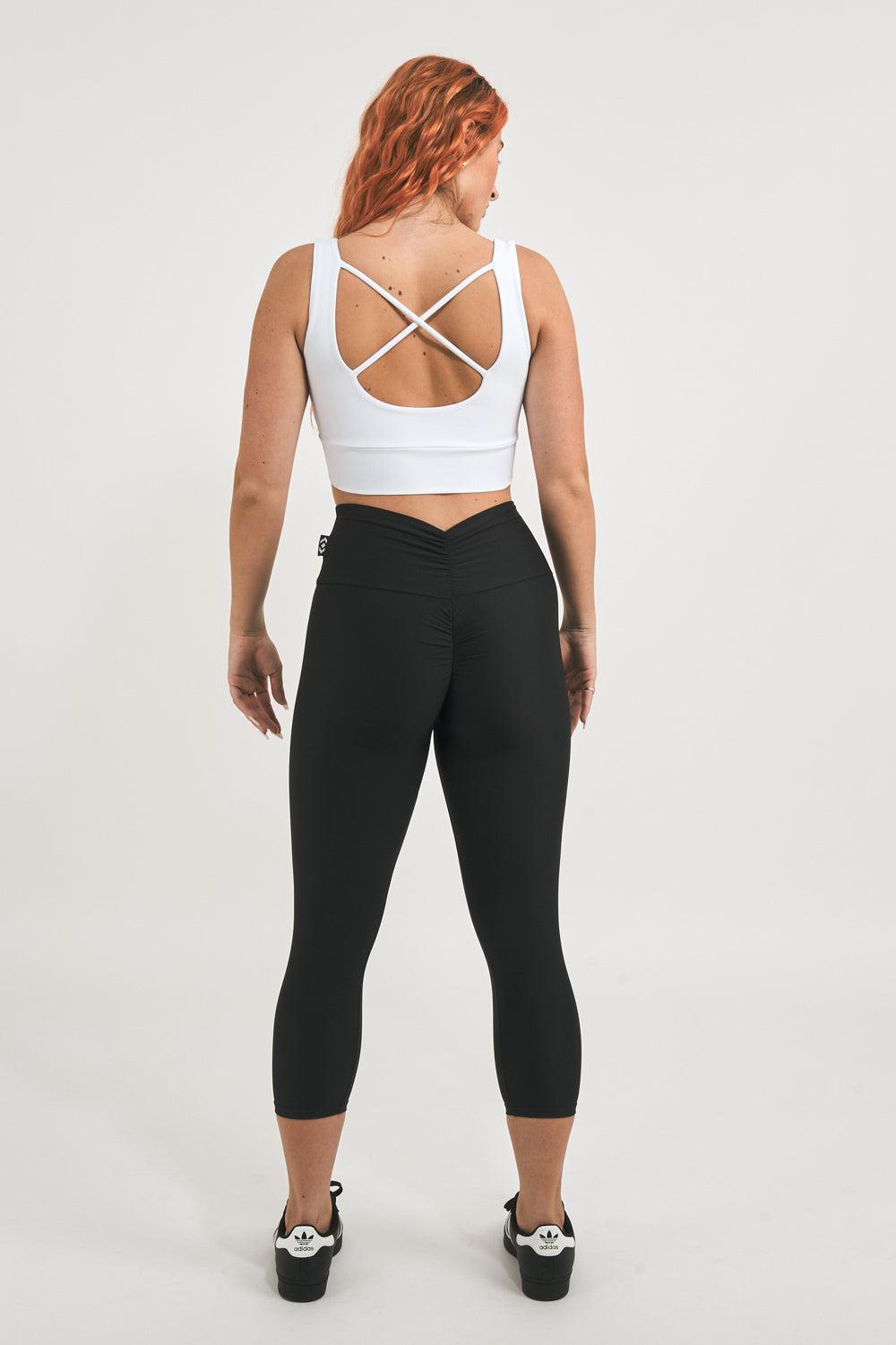 White Performance - Scoop Neck Comfort Crop Top-Activewear-Exoticathletica